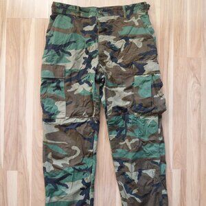 US Military Woodland Hot Weather BDU Trousers NYCO Ripstop Size Medium Long